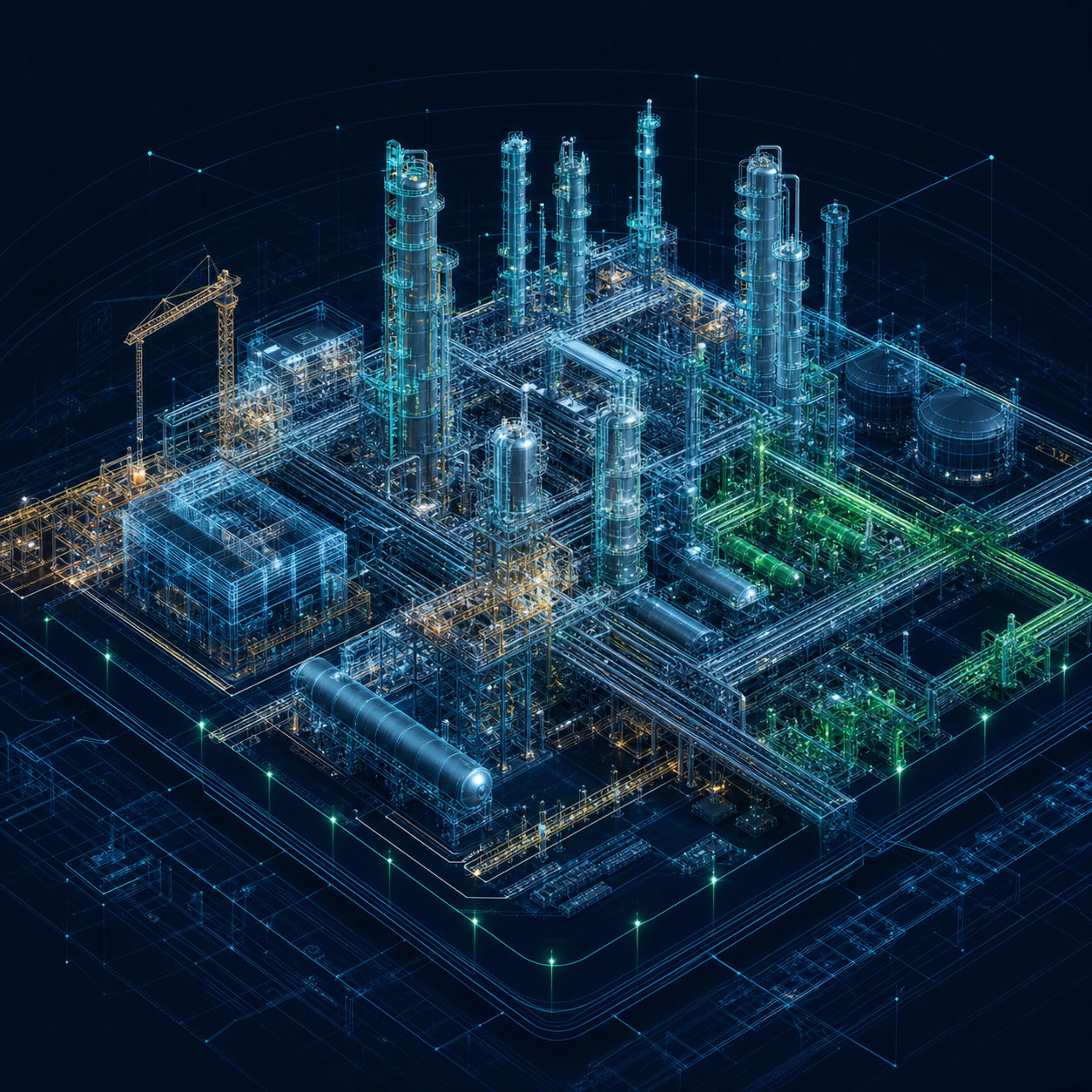 Federated BIM digital twin of an oil and petrochemical processing plant